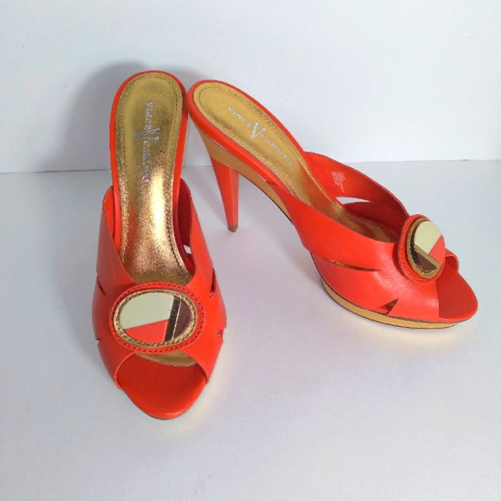 Vince Camuto Women's Red Peep Toe Heels